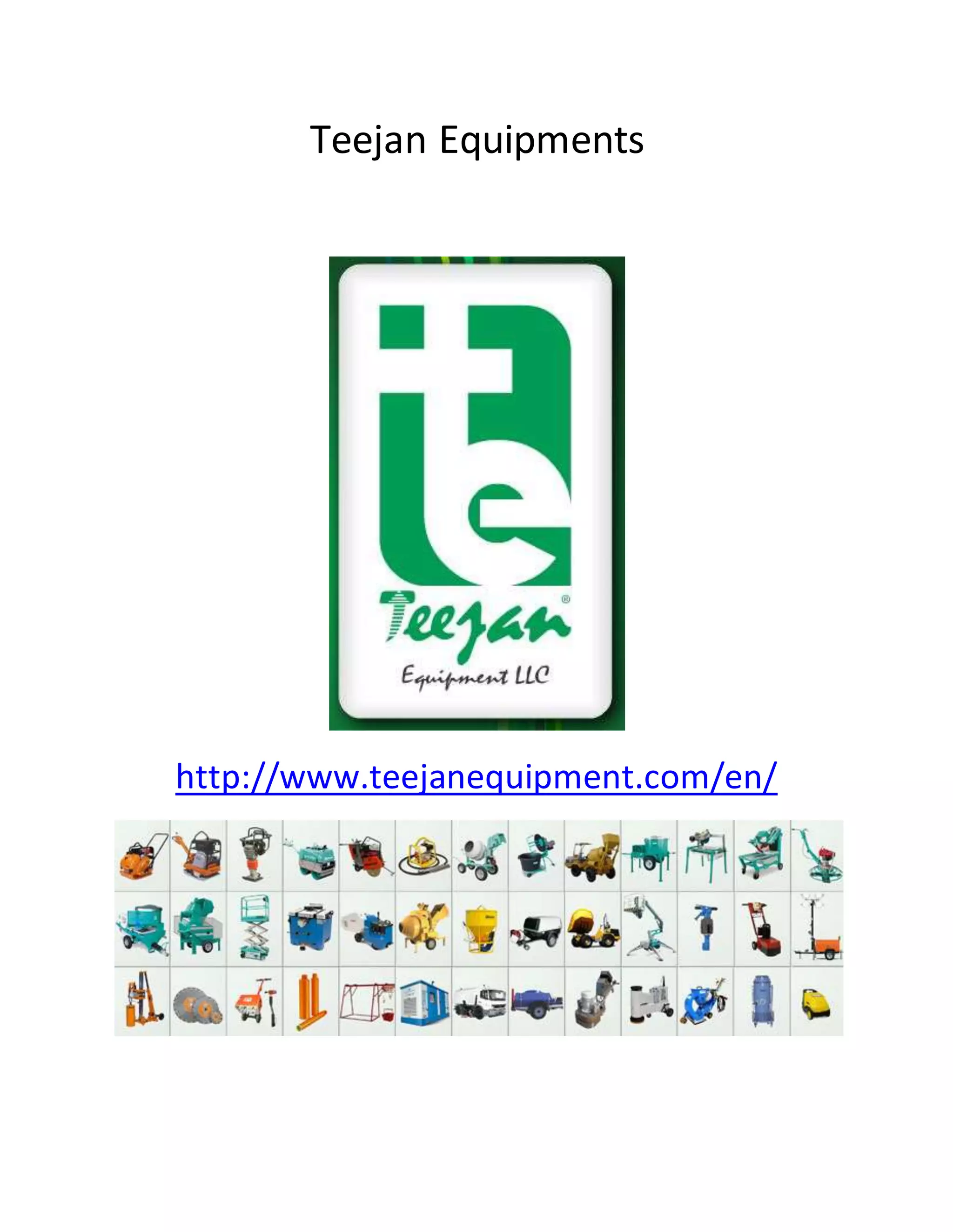 Cleaning & construction equipments oman - Teejan Equipments | DOCX