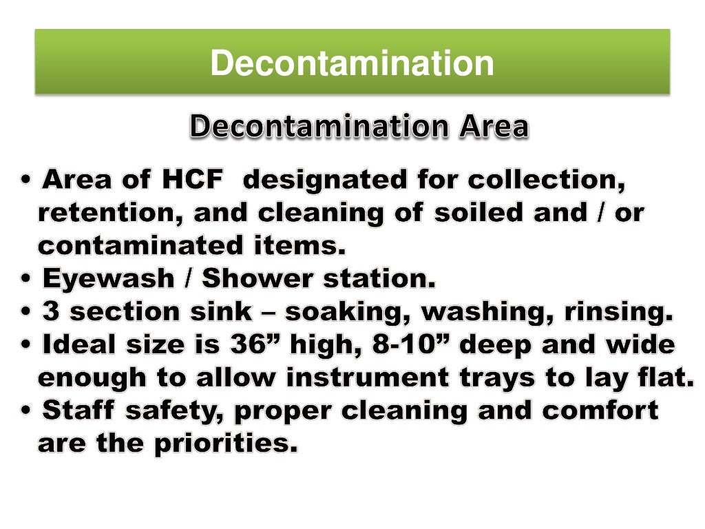 Cleaning Decontamination, Disinfection and Sterilization Process