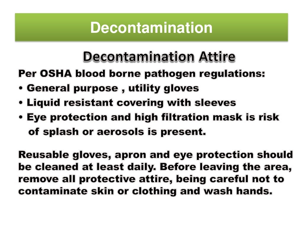 Cleaning Decontamination, Disinfection and Sterilization Process