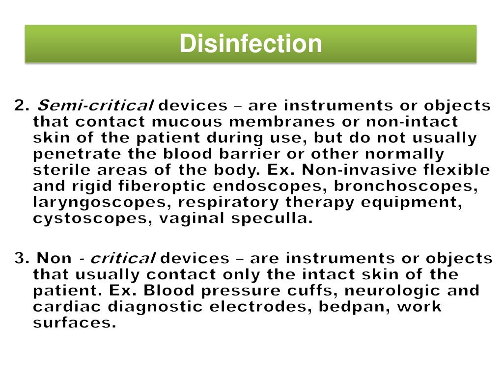 Cleaning Decontamination, Disinfection and Sterilization Process
