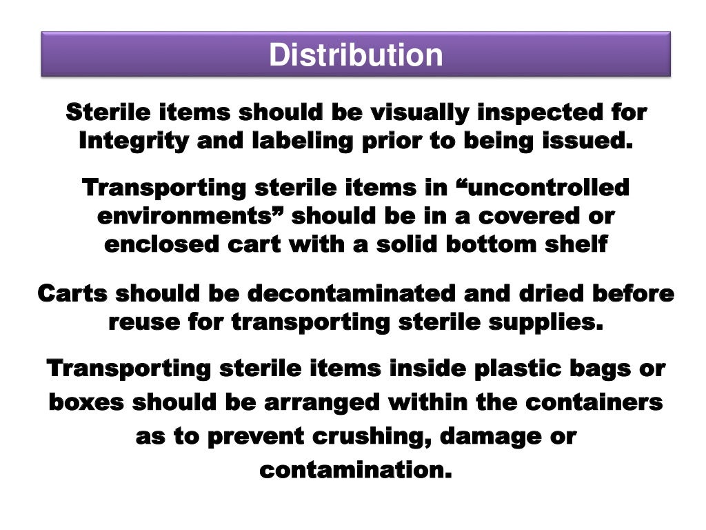 Cleaning Decontamination, Disinfection and Sterilization Process