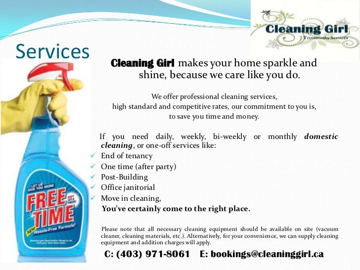 Cleaning Girl Services Presentation
