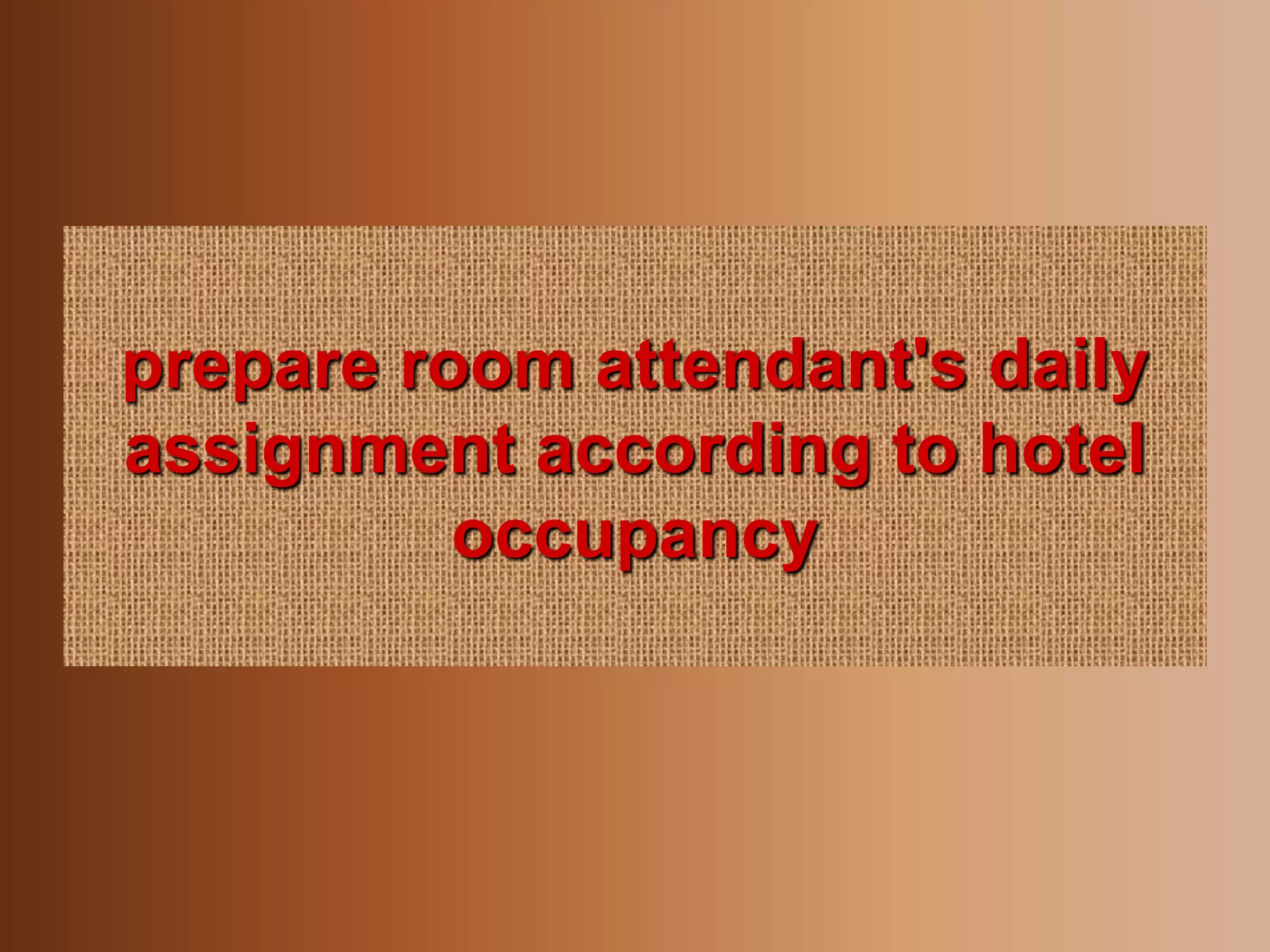 Cleaning Guest Room Procedures PPT