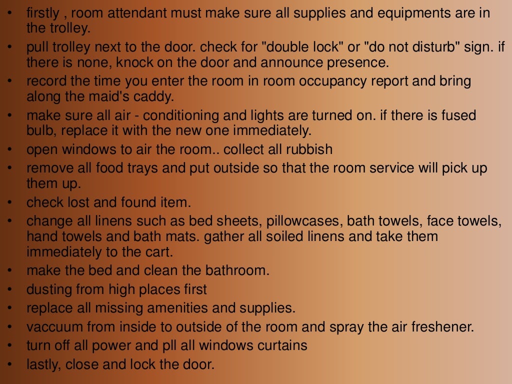Cleaning Guest Room Procedures