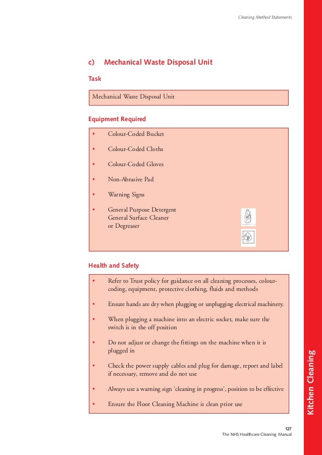 Cleaning method statements 2004 uk