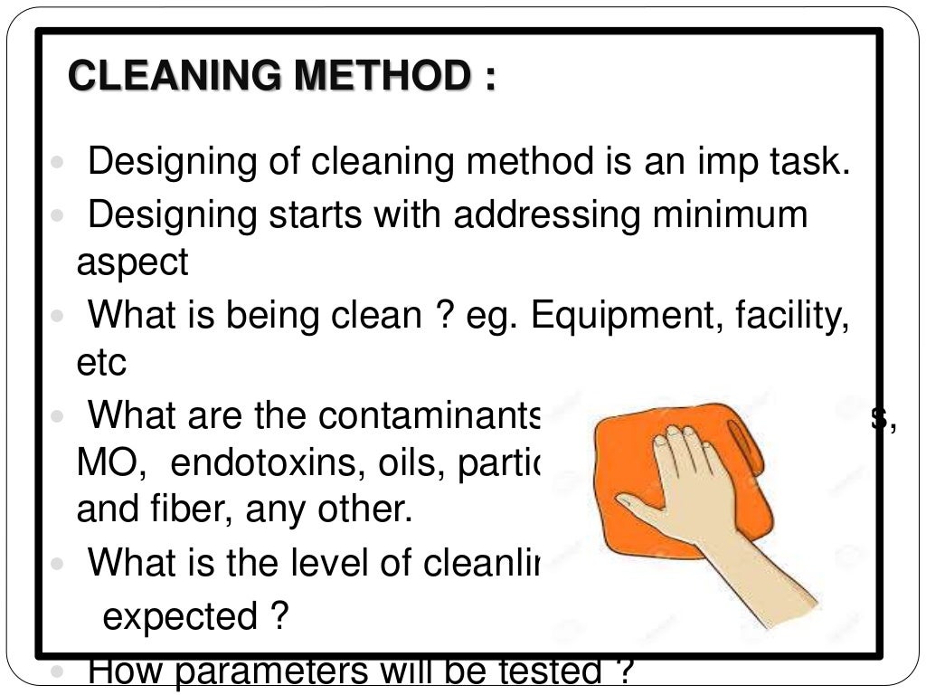 Cleaning of equipment