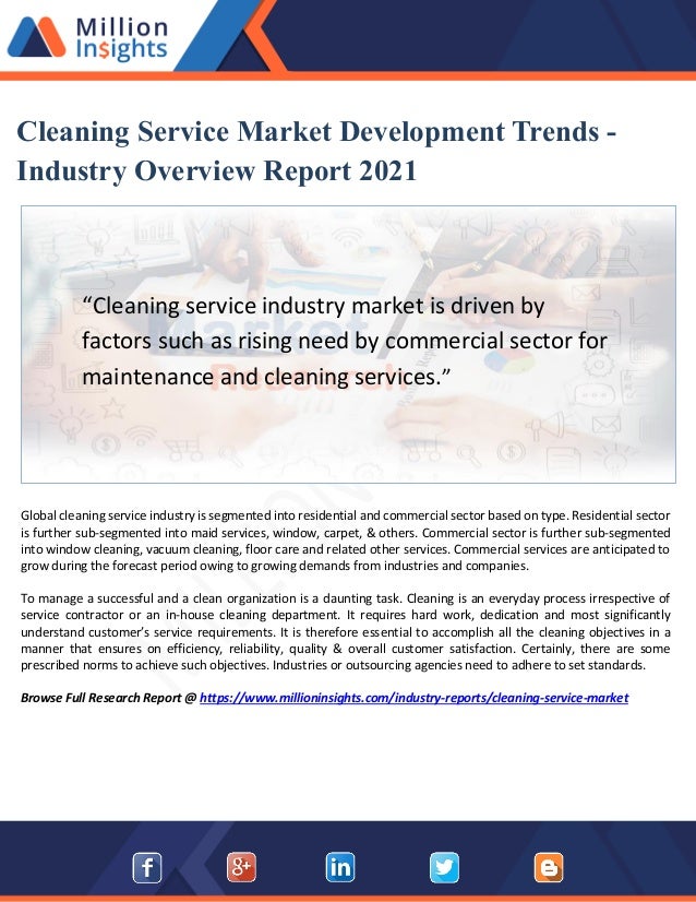 Cleaning service market development trends industry overview report…