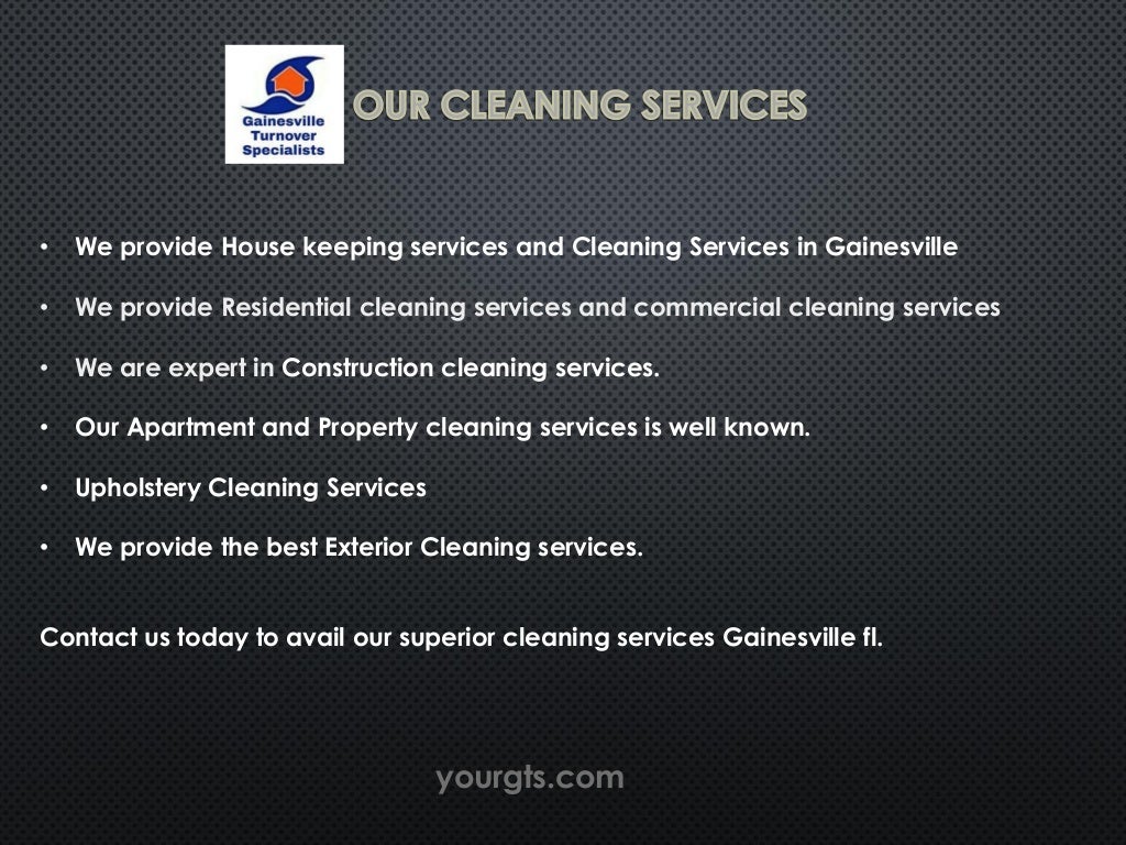 Cleaning services in Gainesville fl Provide by Your GTS