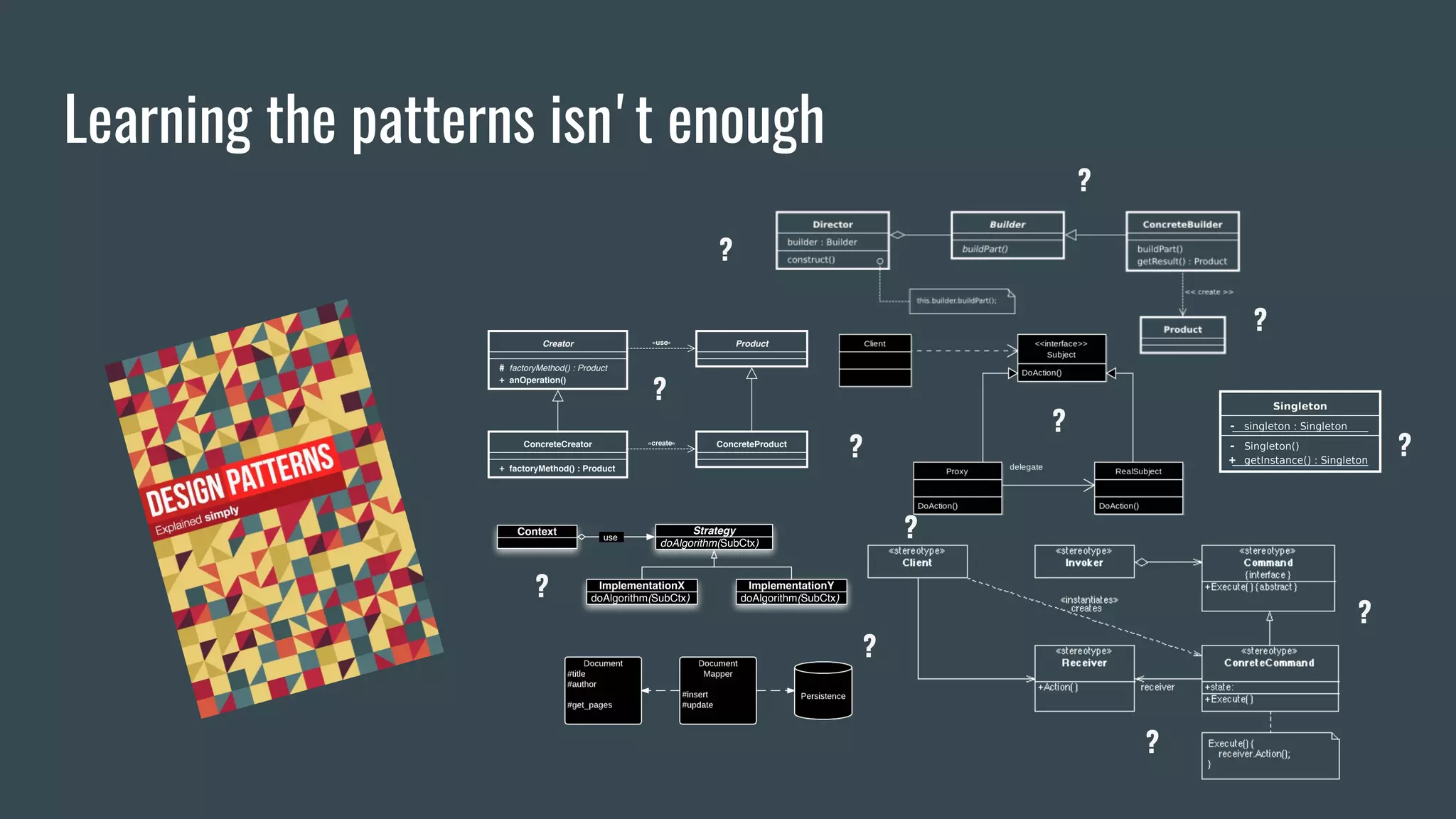 Learning the patterns isn't enough
?
?
?
?
?
?
?
?
?
?
?
?
 