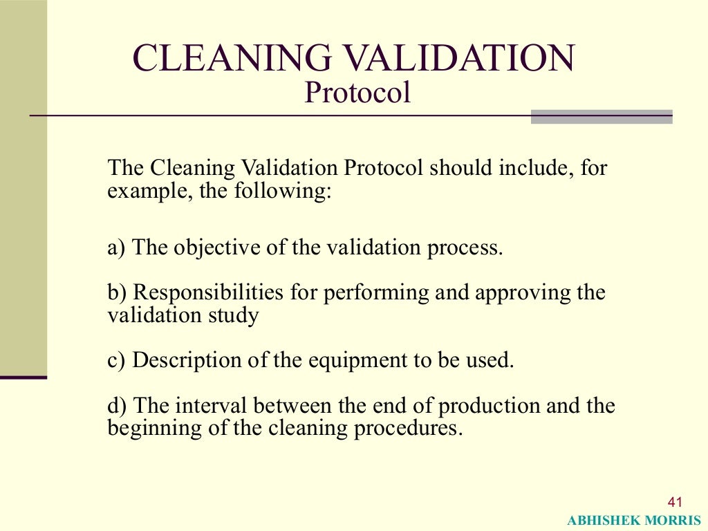 Basic Concepts of Cleaning validation