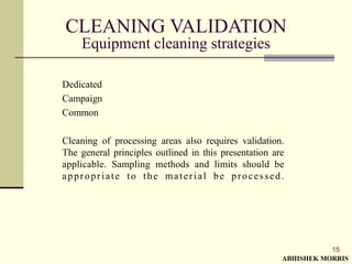 Cleaning Validation By Abhishek Morris 2024 | PPT