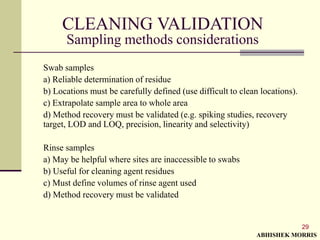 Cleaning Validation By Abhishek Morris 2024 | PPT