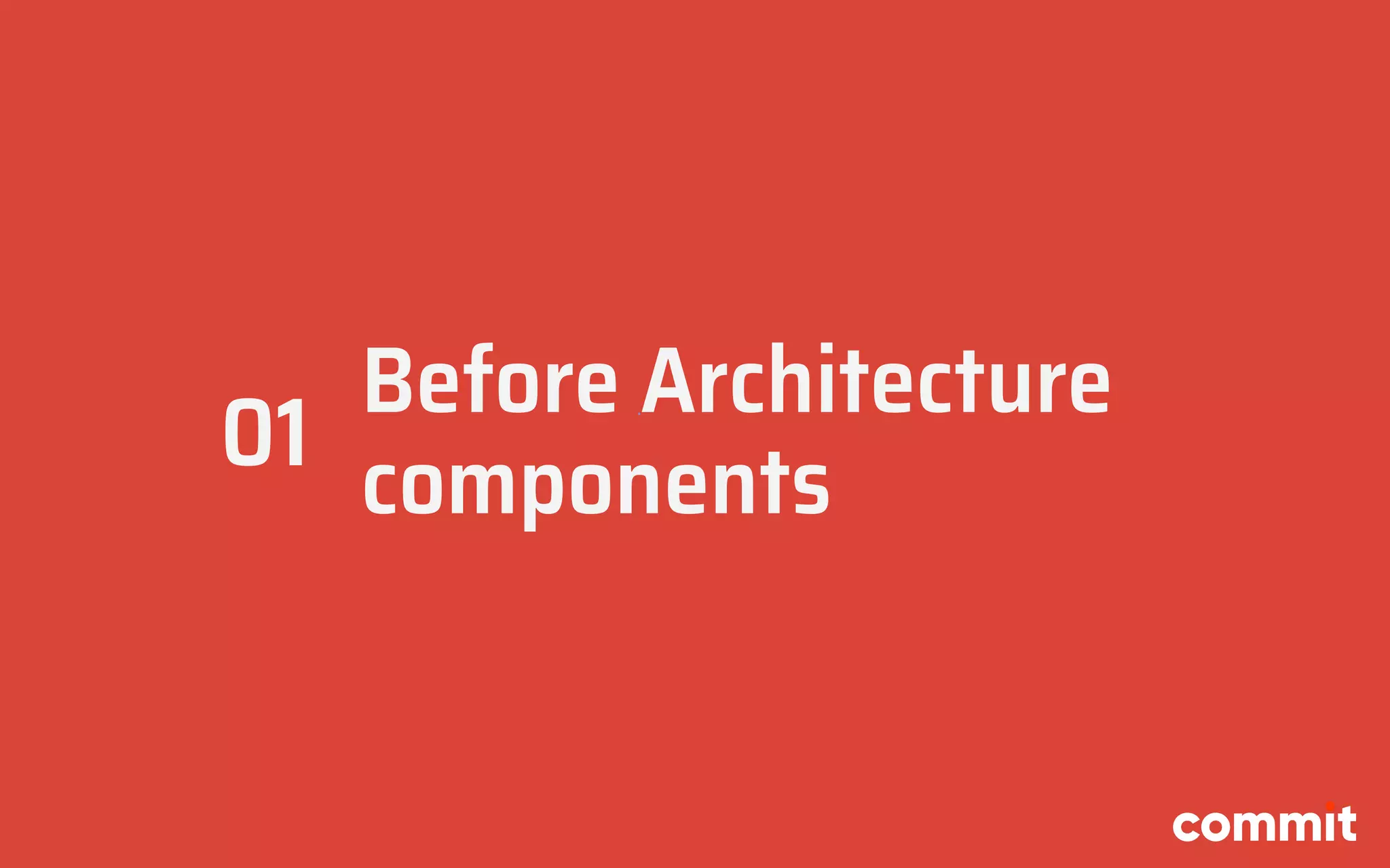 Before Architecture
components
01
 