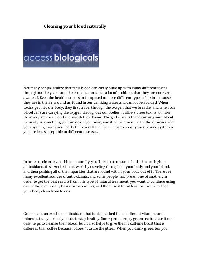 Cleaning your blood naturally