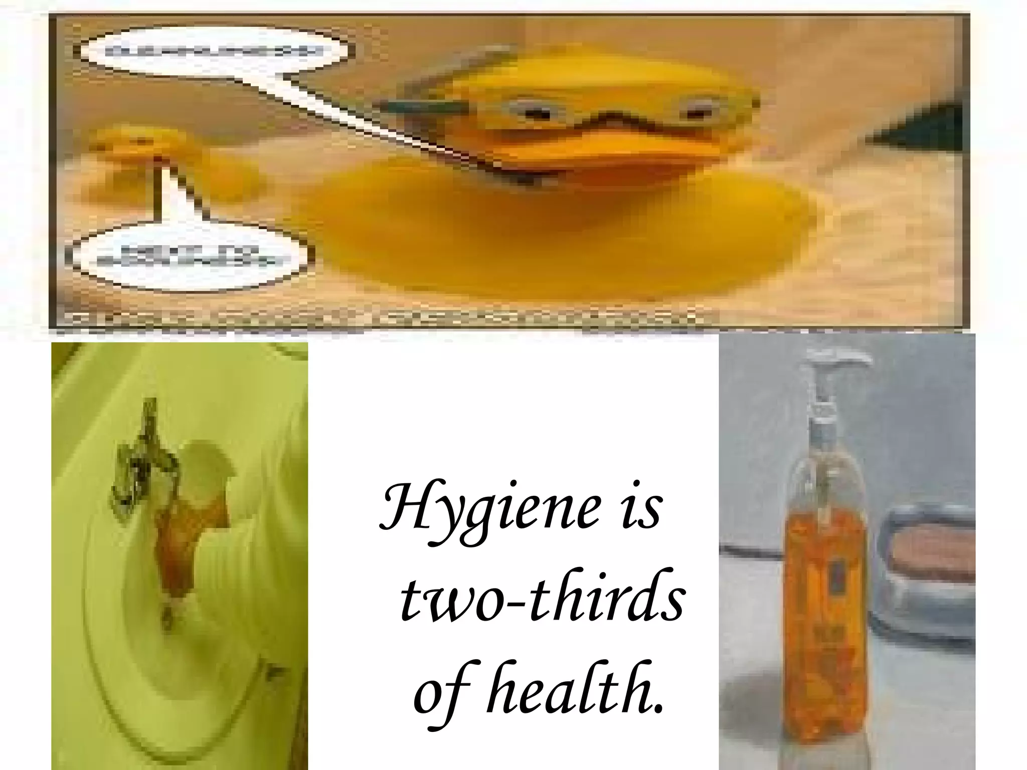 Hygiene is
two-thirds
of health.