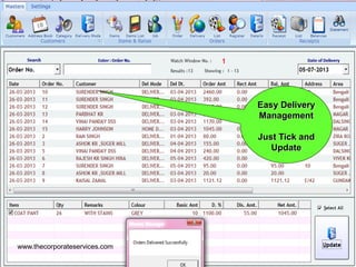 Easy Delivery
Management
Just Tick and
Update
www.thecorporateservices.com
 