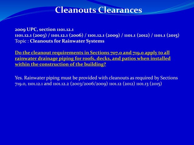 Cleanouts | PPTX