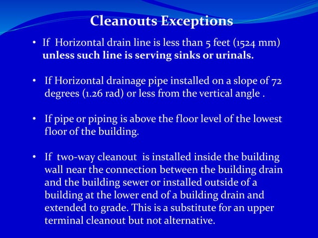 Cleanouts | PPTX