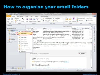 How to organise your email folders
Solutions for Success 2014 www.emailtiger.com.au
 