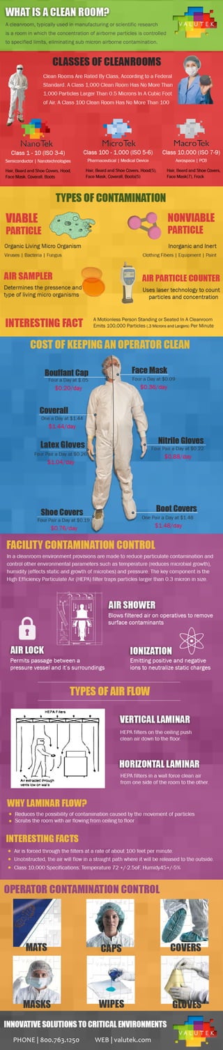 Valutek's: Interesting Cleanroom Facts Infographic