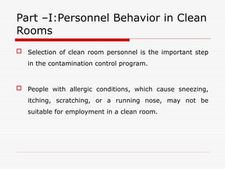 One Point Lesson Clean Room Clean room practices and clean room behaviour | PPT