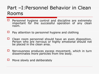 One Point Lesson Clean Room Clean room practices and clean room behaviour | PPT