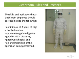 Cleanroom rules and practices | PPTX