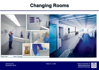 Cleanrooms Slide 41 of 68 
November 2014 
Tehran University of 
Medical Sciences 
School of Pharmacy 
Changing Rooms 
 