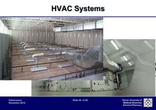 Cleanrooms Slide 48 of 68 
November 2014 
Tehran University of 
Medical Sciences 
School of Pharmacy 
HVAC Systems 
 