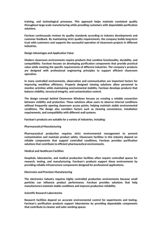 Farclean Cleanroom Windows: Advanced Purification Solutions for ...