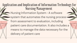 Administrative applications of information technology for nursing ...