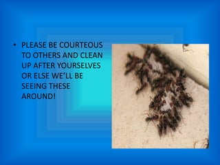 PLEASE BE COURTEOUS TO OTHERS AND CLEAN UP AFTER YOURSELVES OR ELSE WE’LL BE SEEING THESE AROUND!