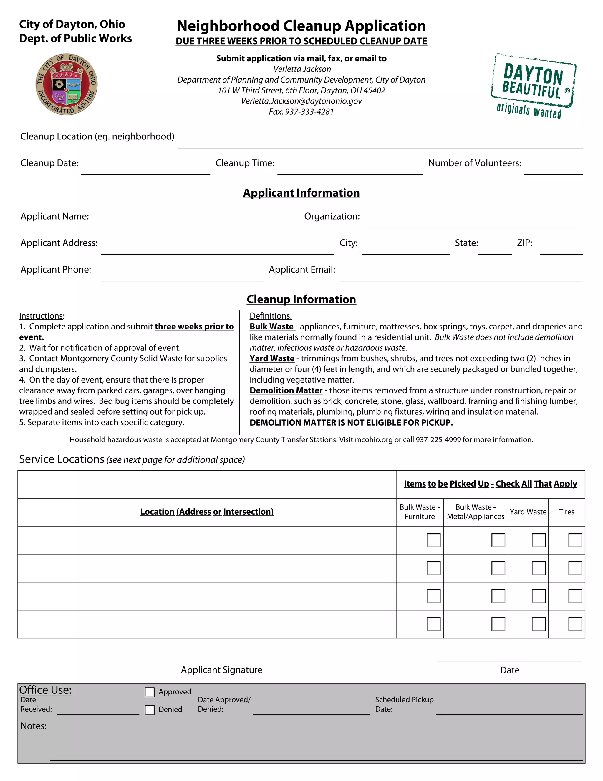 Neighborhood Clean-Up Application | PDF