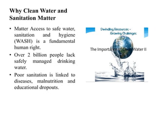 Clean Water and Sanitation (Access to safe drinking water and adequate ...
