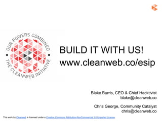 ESIP 2013 - Cleanweb: Leveraging IT to Drive Global Sustainability, Economic Prosperity, and Human Well-being 