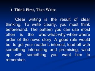 Clear And Effective Writing The News Story Powerpoint Maam | PPT