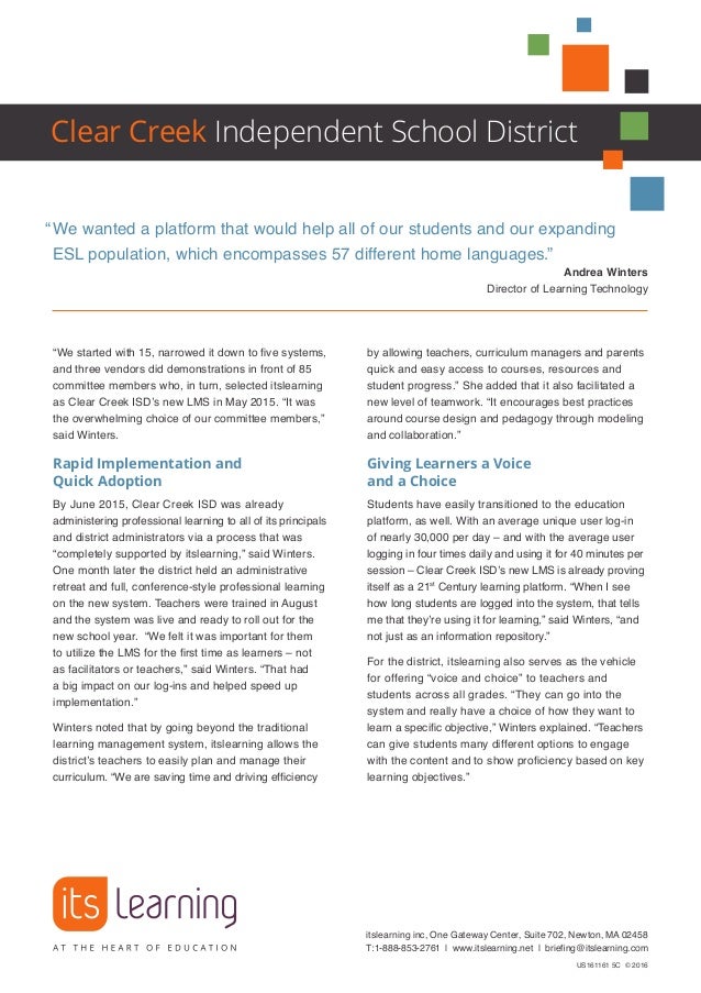 Clear Creek Independent School District LMS Case Study
