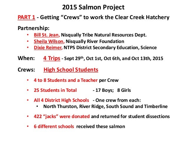 clear creek hatchery north thurston public schools volunteer project north thurston public schools