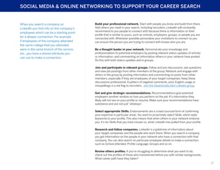 SOCIAL MEDIA & ONLINE NETWORKING TO SUPPORT YOUR CAREER SEARCH

When you search a company on
LinkedIn you find info on the...