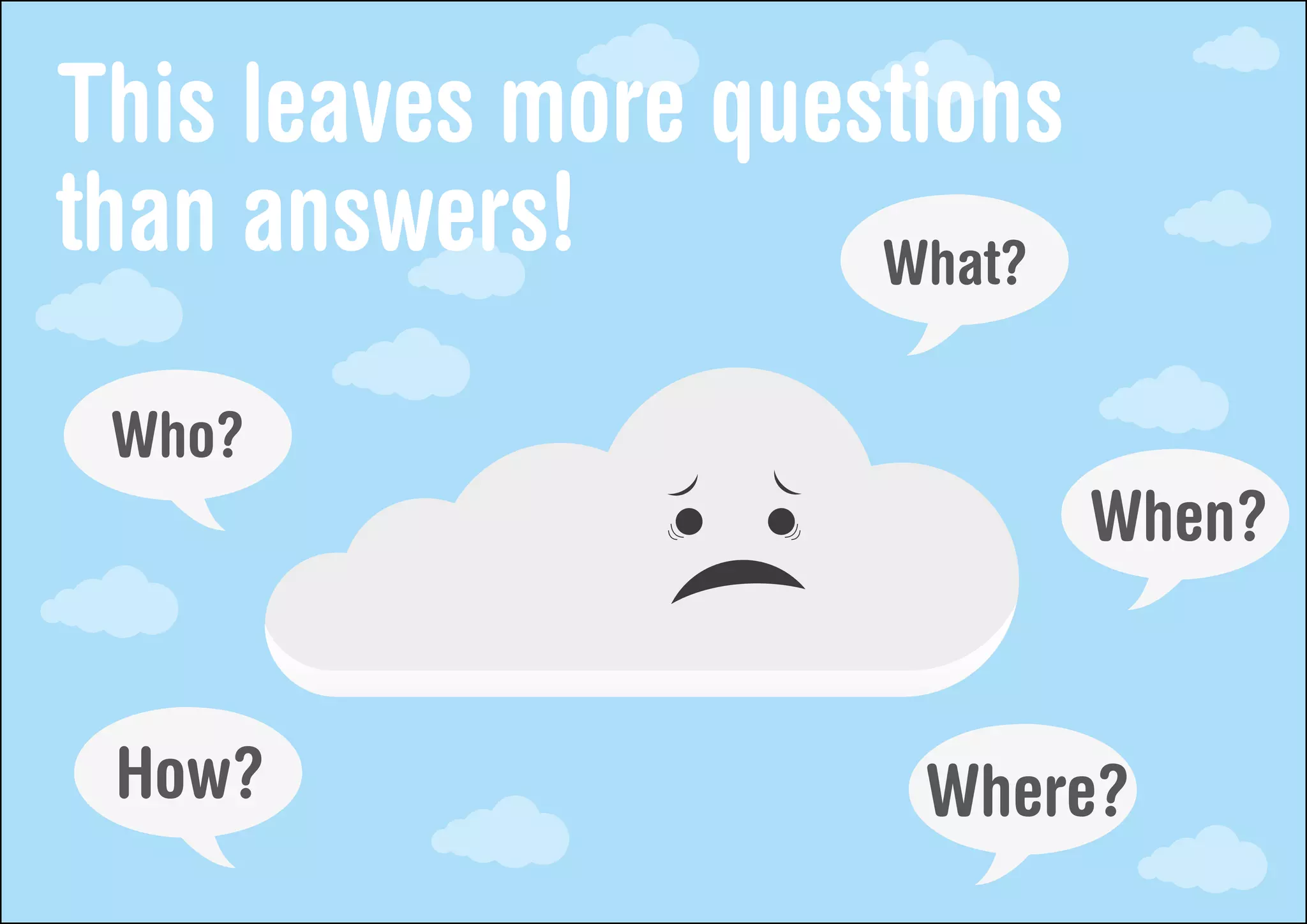 This leaves more questions
than answers!
 