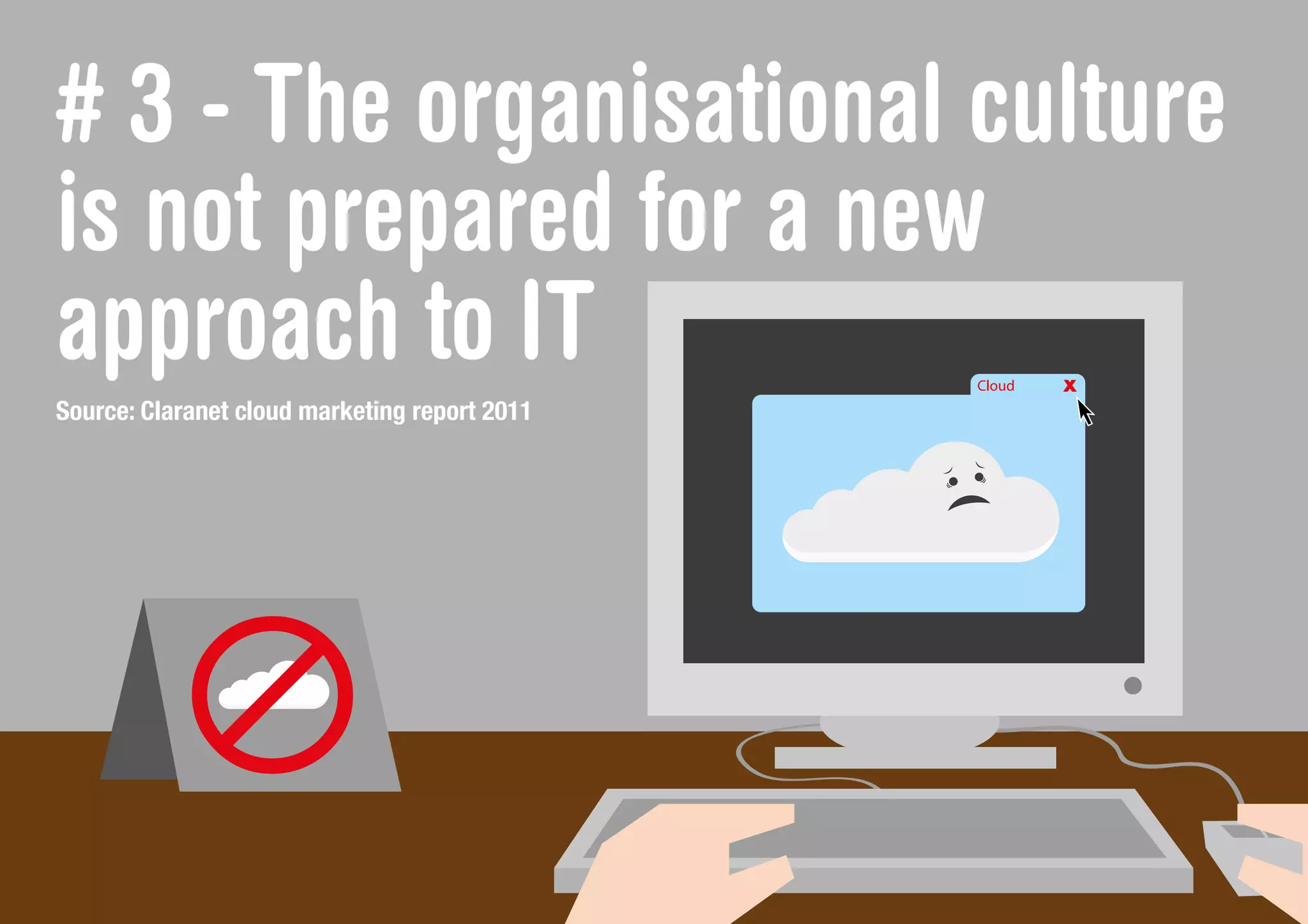# 3 - The organisational culture
is not prepared for a new
approach to IT
Source: Claranet cloud marketing report 2011
 