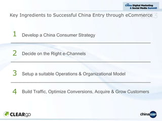 Key Ingredients to Successful China Entry through eCommerce

1

Develop a China Consumer Strategy

2

Decide on the Right ...