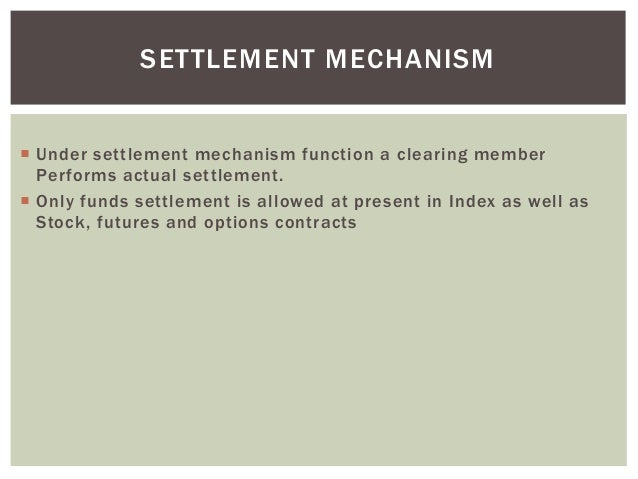 Stock index options settlement