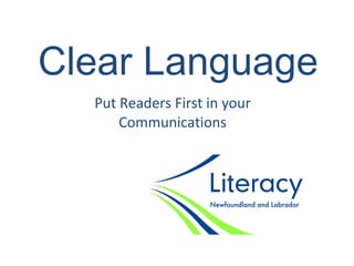 Clear Language Put Readers First in your Communications 