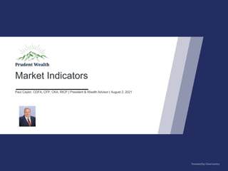 Market Indicators
Paul Caylor, CDFA, CFP, CKA, RICP | President & Wealth Advisor | August 2, 2021
 