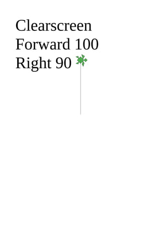 Clearscreen
Forward 100
Right 90
 