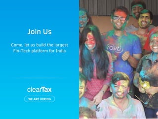Join Us
Come, let us build the largest
Fin-Tech platform for India
WE ARE HIRING
 