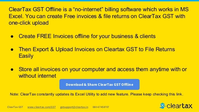GST Software for FREE Billing & Filing - Best GST Software ... Cleartax GST Offline Guide
