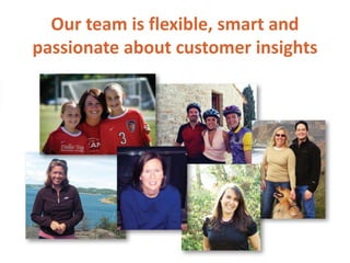 Our team is flexible, smart and
passionate about customer insights
 
