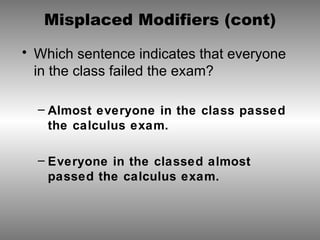 Unsuccessful Modifier Clear Writing | PPT
